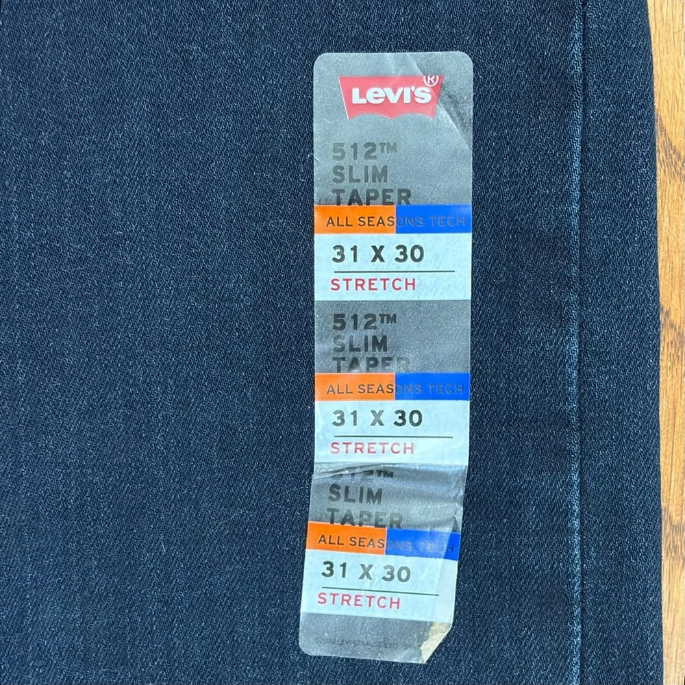 NWT Levi's 512 Slim Taper Stretch 31x30 Dark Jeans - Picture 4 of 12